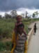 Child and father on bridge 