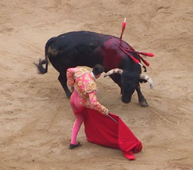Matador with cape