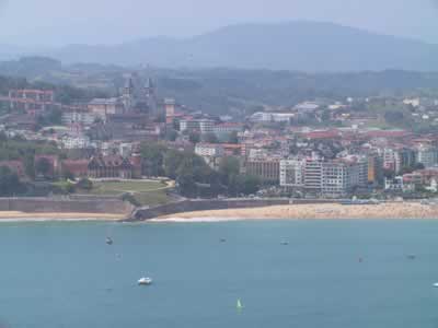 Looking over beach