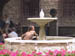 Man in fountain