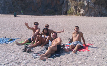 The team on beach