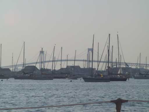 Newport bridge and boats