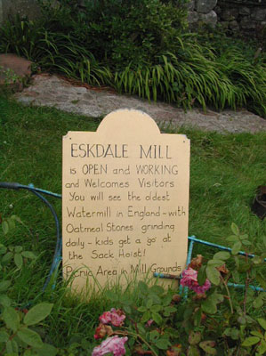 Eskdale Mill sign